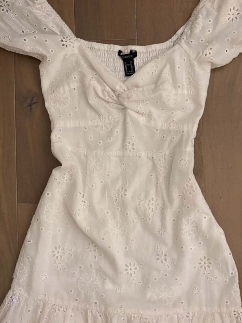 Women's White and Cream Dress, medium 100% cotton